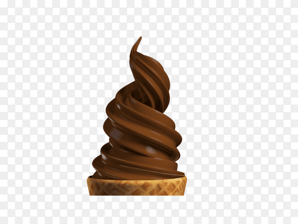 Ice cream chocolate on transparent background PNG