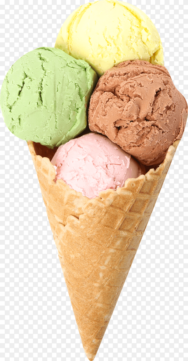 Ice cream wafer cone isolated on transparent background PNG