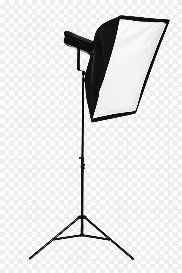 Isolated black softbox on transparent background PNG