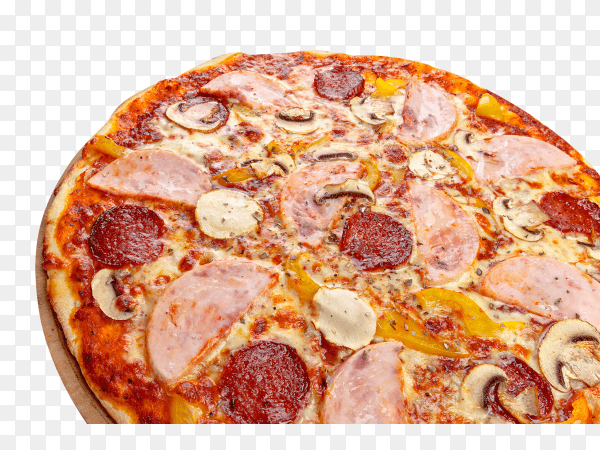 Italian pizza isolated on transparent background PNG