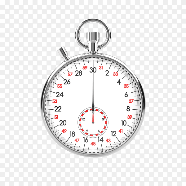 Mechanical stopwatch illustration on transparent background PNG