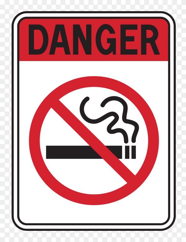 No smoke sign illustration isolated on transparent background PNG