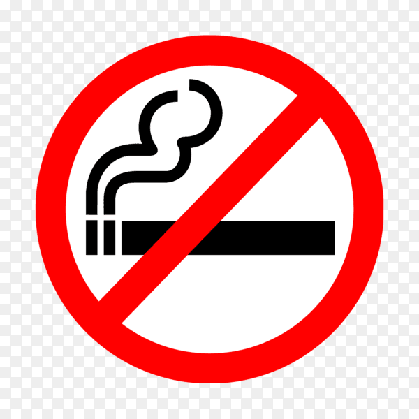 No smoking red sign isolated on transparent background PNG