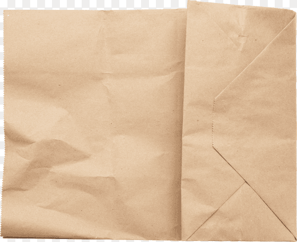 Paper disposable bag of brown kraft paper isolated on transparent background PNG