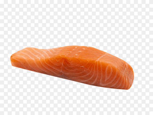 Piece of fresh salmon on transparent background PNG