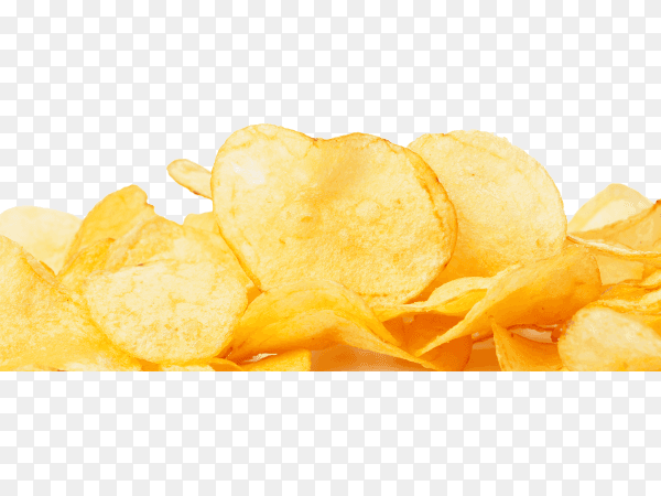 Potato chips isolated on transparent background PNG
