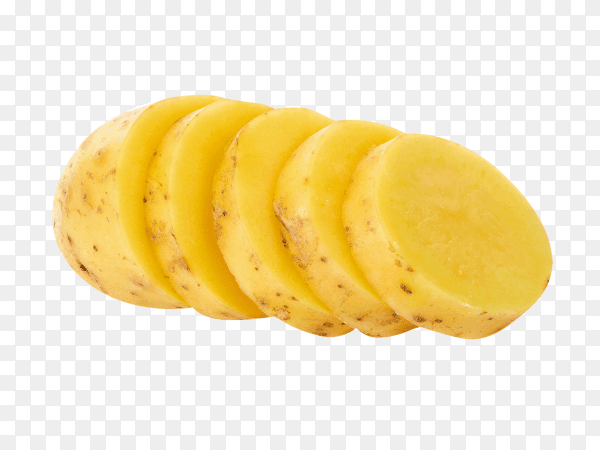 Potatoes slices isolated on transparent background PNG