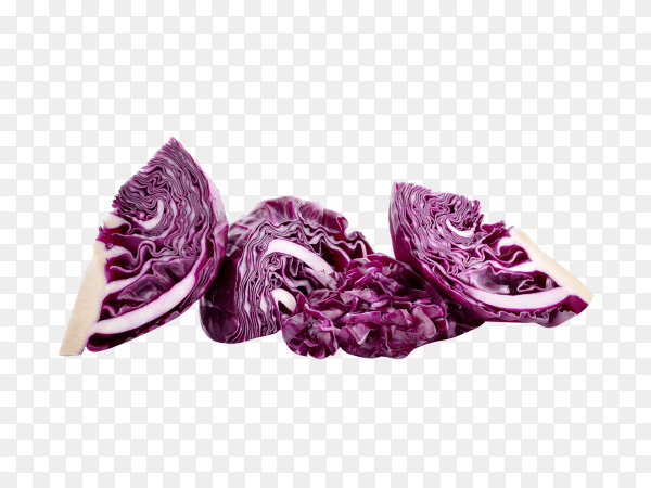 Purple cabbage isolated on transparent background PNG