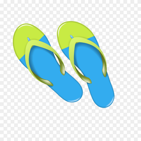 Realistic flip flops on transparent background PNG