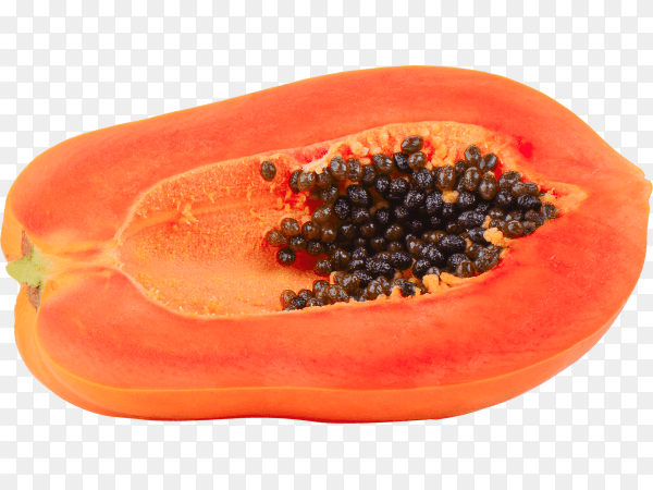 Ripe papaya isolated on transparent background PNG