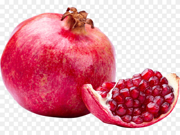 Ripe pomegranate isolated on transparent background PNG
