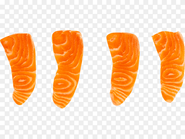 Salmon raw isolated on transparent background PNG