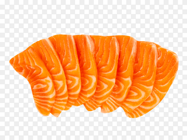 Salmon raw sashimi isolated on transparent background PNG