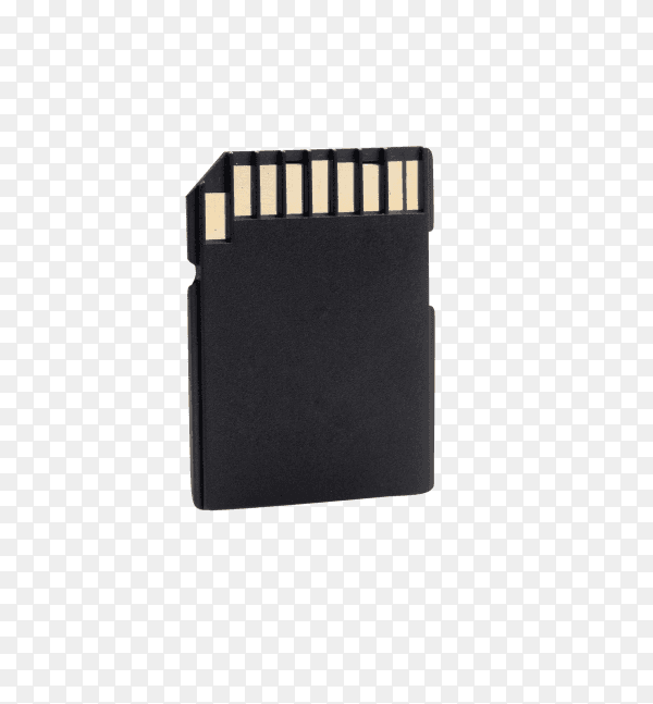 Sd card for digital memory storage device isolated on transparent background PNG