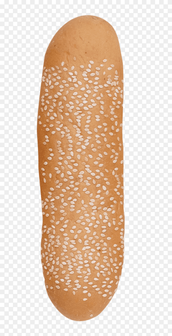 Sesame seed bread on transparent background PNG