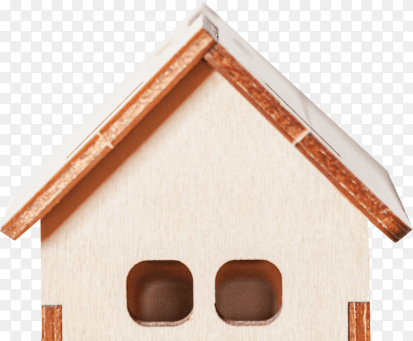 Simply minimal design with miniature toy house isolated on transparent background PNG