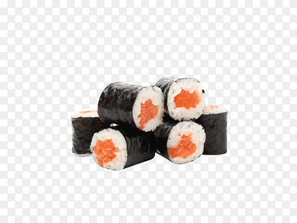 Sushi roll with mixed ingredients isolated on transparent background PNG
