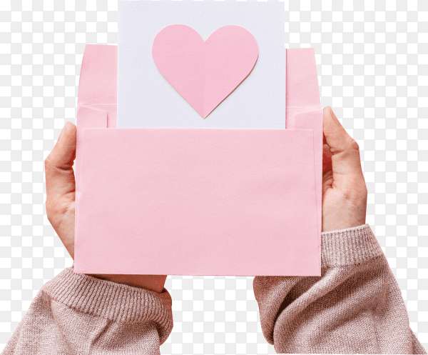 Valentines day card on transparent background PNG