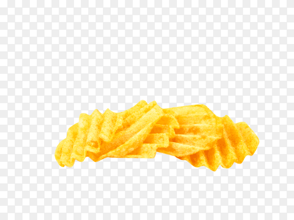 Wavy potato chips isolated on transparent background PNG