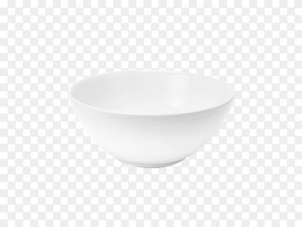 White ceramic bowl or deep dish isolated on transparent background PNG