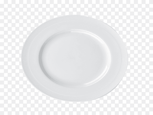 White empty plate isolated on transparent background PNG
