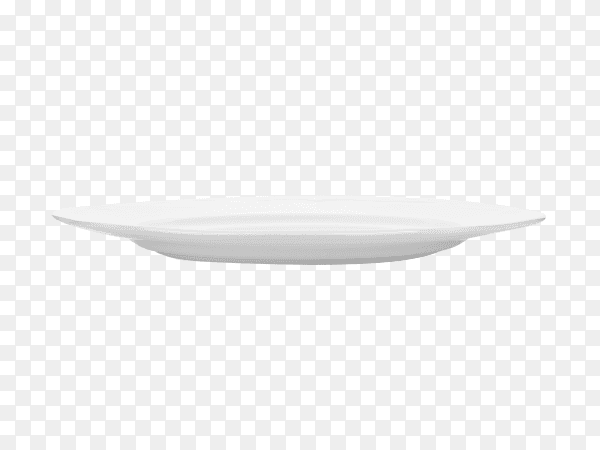 White plate isolated on transparent background PNG