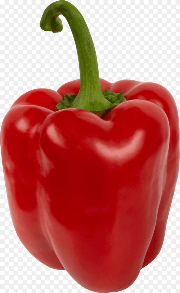 Whole paprika red sweet pepper isolated on transparent background PNG