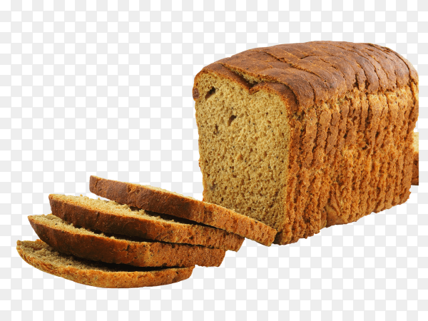 Whole wheat sliced bread isolated on transparent background PNG