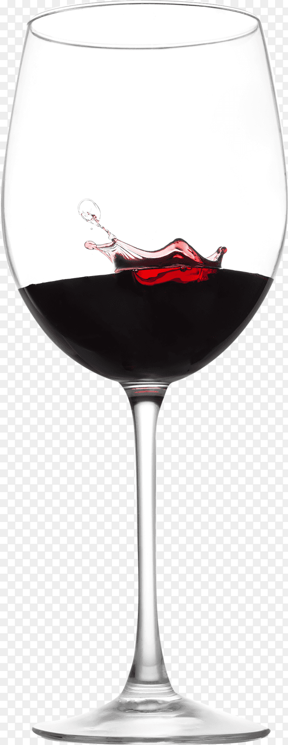 Wineglass with splashing red wine isolated on transparent background PNG