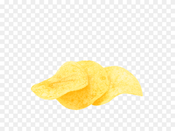 Yellow potato chips isolated on transparent background PNG