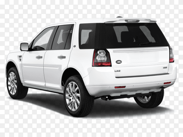 A white modern red car on transparent background PNG