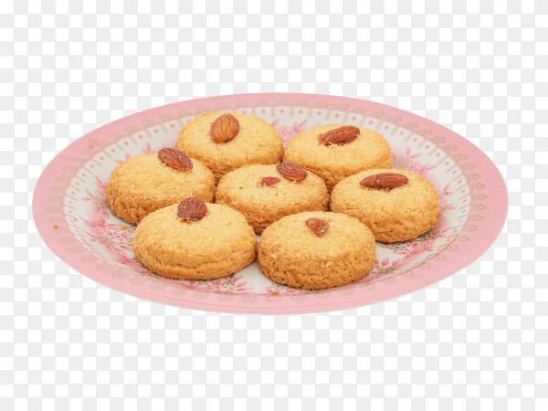 Biscuits with nuts isolated on transparent background PNG