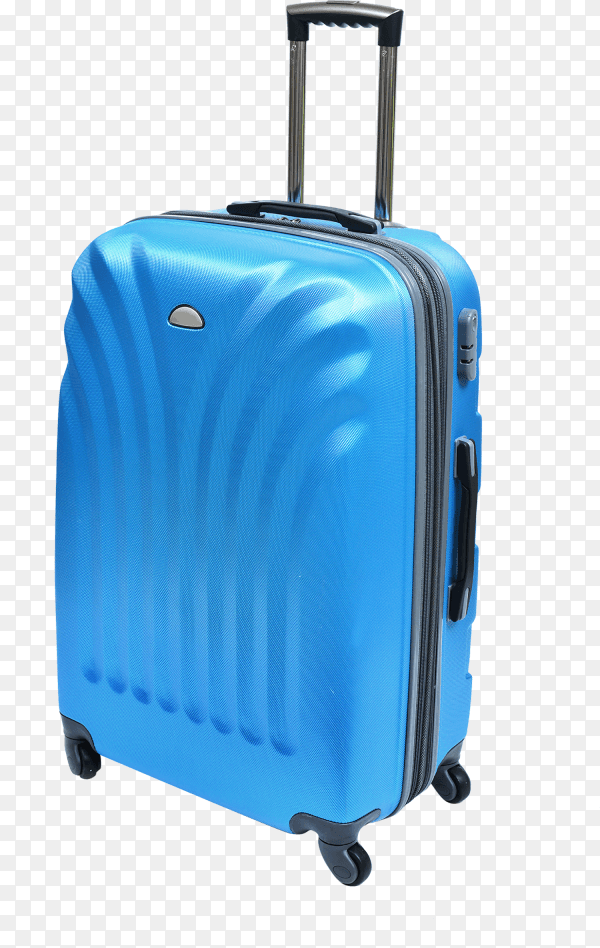 Blue travel bag isolated on transparent background PNG