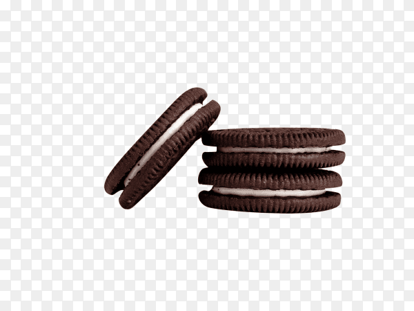 Chocolate cookies with cream isolated on transparent background PNG