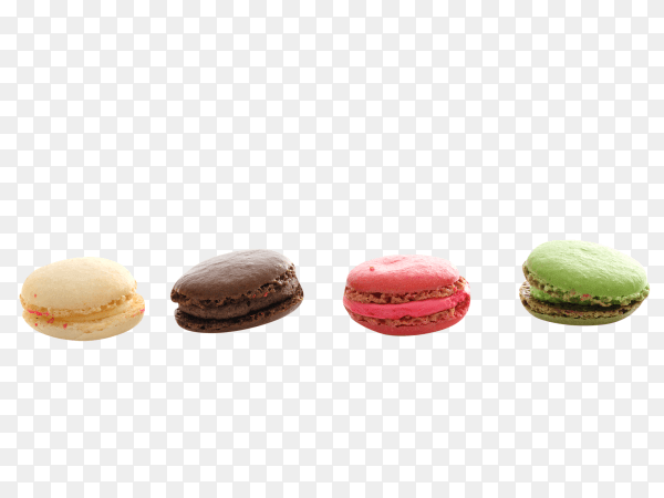 Colorful macaron isolated on transparent background PNG
