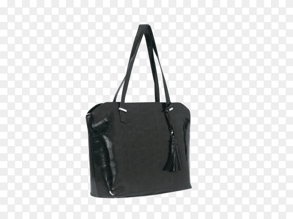 Elegant green women's leather bag isolated on transparent background PNG