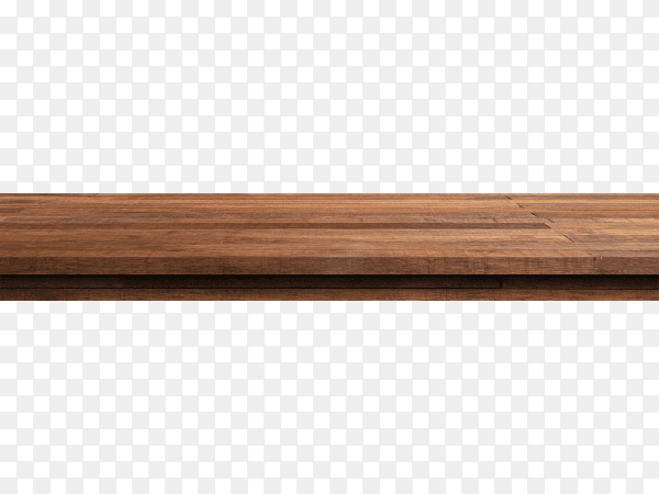 Empty wood table isolated on transparent background PNG