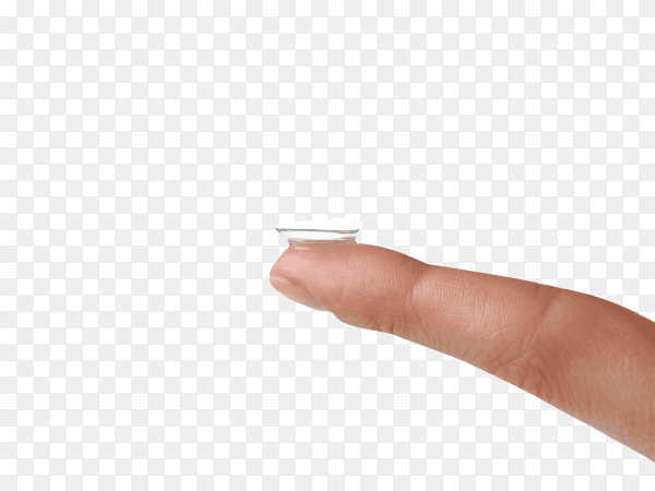 Finger with contact lens isolated on transparent background PNG