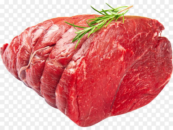 Fresh raw meat isolated on transparent background PNG