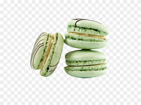 Macaroons isolated on transparent background PNG