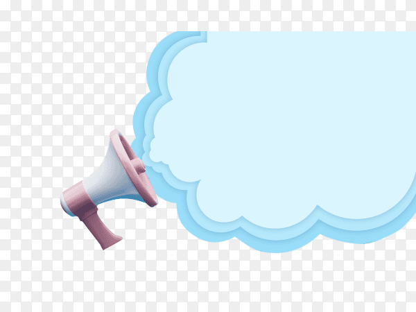 Megaphone with speech bubble isolated on transparent background PNG