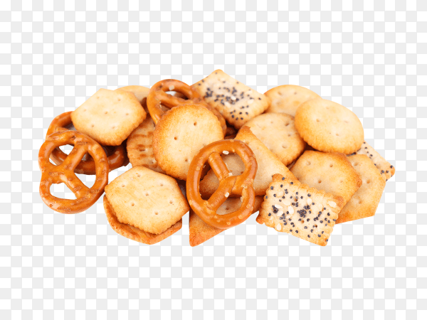 Mix crackers isolated on transparent background PNG