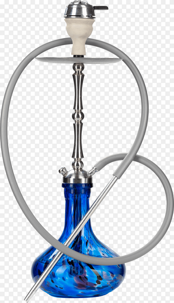 Modern blue hookah isolated on transparent background PNG