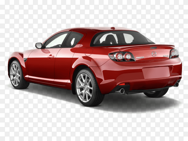 Modern luxury red car on transparent background PNG