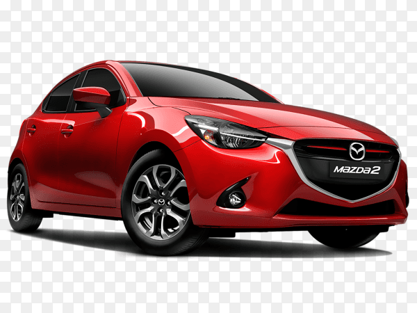 Modern red car on transparent background PNG