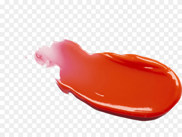 Multicolored red lipstick sample smudge on transparent background PNG