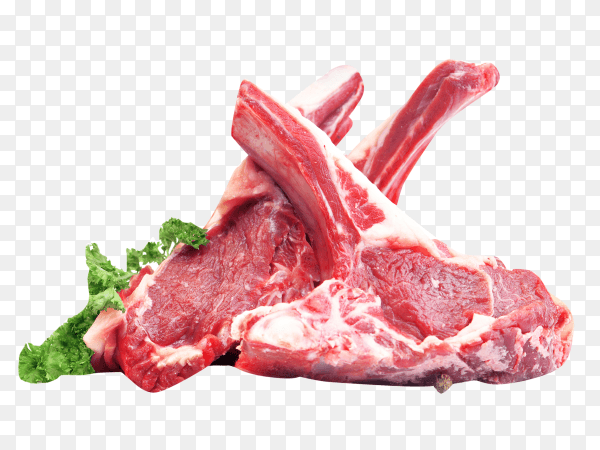 Mutton meat isolated on transparent background PNG