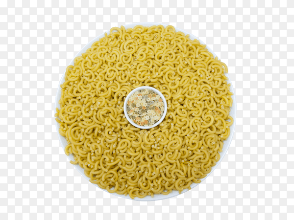 Pasta in bowl on transparent background PNG