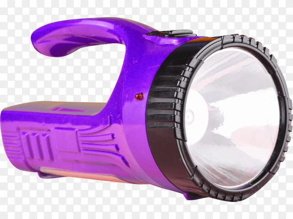 Purple flashlight projector lies on transparent background PNG