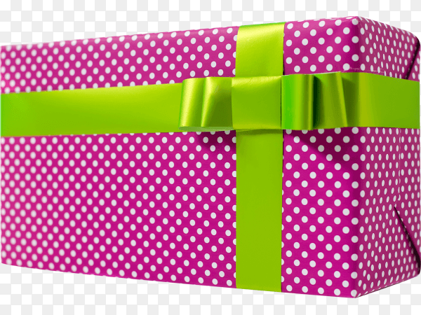 Purple gift box isolated on transparent background PNG